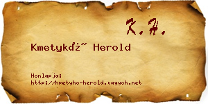Kmetykó Herold névjegykártya